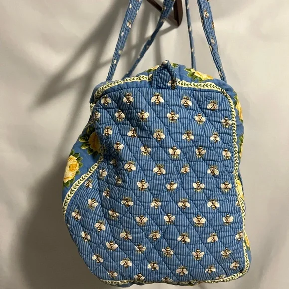 Vintage Vera Bradley Blue Floral Quilted Women's Bag - Picture 4 of 12